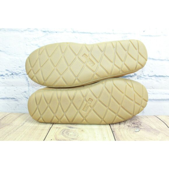 LL Bean Brown Suede Wicked Good Shearling Lined Moccasin Slippers Size 9 M - Picture 10 of 10